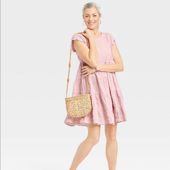 Knox Rose Dresses & Skirts - Knox Rose Women's Flutter Short Sleeve Textured Tiered A-Line Dress NWT